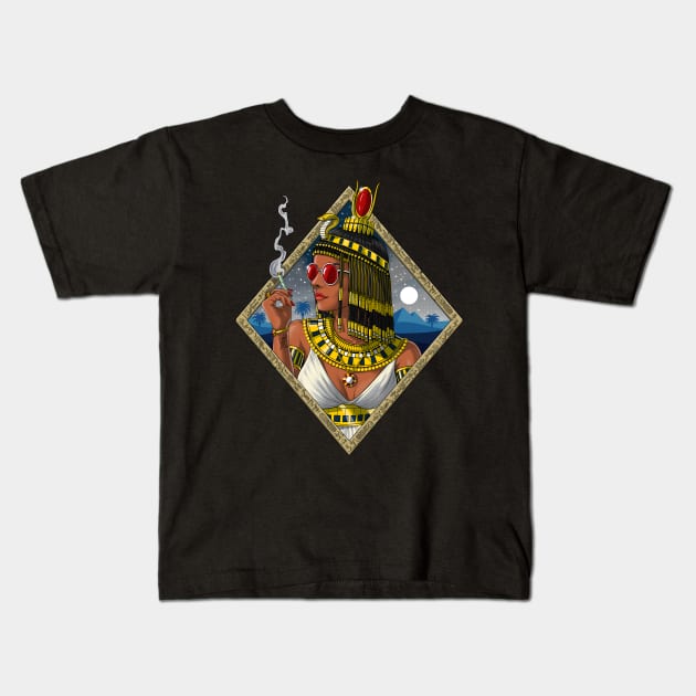 Egyptian Goddess Isis Hippie Stoner Kids T-Shirt by underheaven